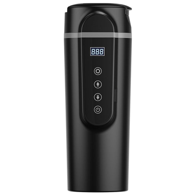 SUITU  HQ-3900 24V/12V Car/Truck Heated Coffee Mug Smart Mug,Spec: Small Screen Black