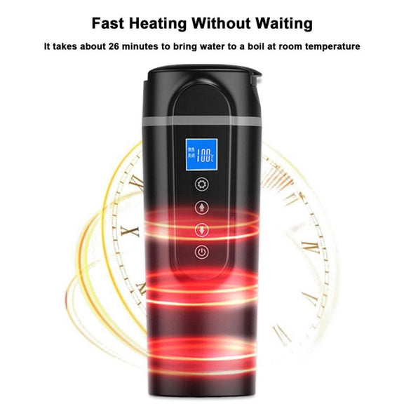 SUITU  HQ-3900 24V/12V Car/Truck Heated Coffee Mug Smart Mug,Spec: Large Screen White