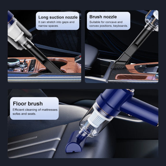 SUITU  ST-6638 Car Wireless Vacuum Cleaner Suction and Blower Integrated With Light ,Spec:  Basic Type-A Charge
