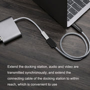 CC0316 0.3m Type-C / USB-C Male to Female Extension Cable Computer Phone Charging Cable(Black)