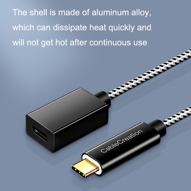 CC0316 0.3m Type-C / USB-C Male to Female Extension Cable Computer Phone Charging Cable(Black)