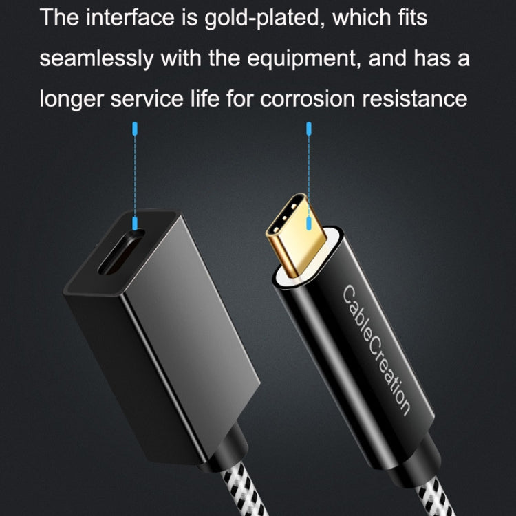 CC0316 0.3m Type-C / USB-C Male to Female Extension Cable Computer Phone Charging Cable(Black)