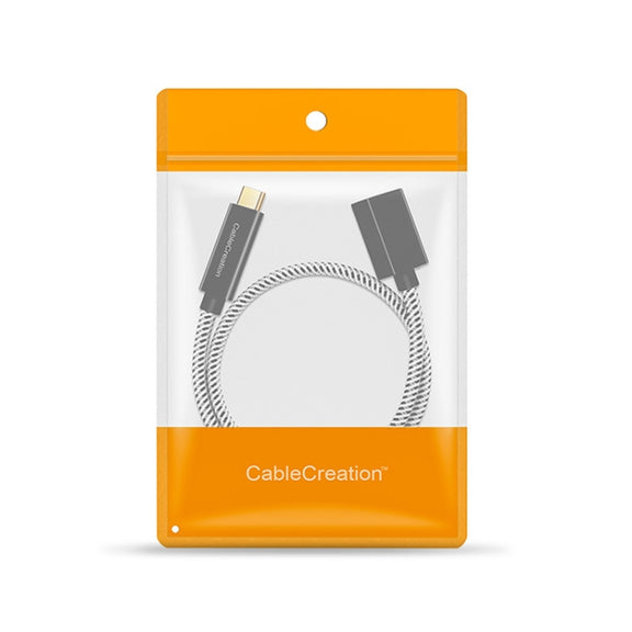 CC0316 0.3m Type-C / USB-C Male to Female Extension Cable Computer Phone Charging Cable(Black)
