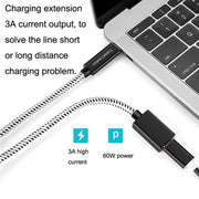 CC0316 0.3m Type-C / USB-C Male to Female Extension Cable Computer Phone Charging Cable(Black)