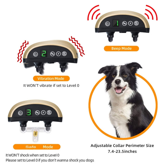 USB Rechargeable Water-resistant Dog Bark Collar With Vibration And Beep(Gold)