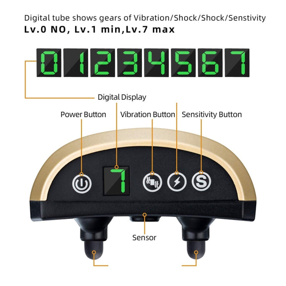 USB Rechargeable Water-resistant Dog Bark Collar With Vibration And Beep(Gold)