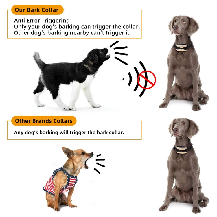 USB Rechargeable Water-resistant Dog Bark Collar With Vibration And Beep(Gold)