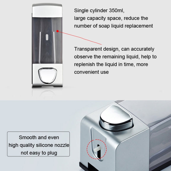 Three Head Wall Mounted Manual Press Soap Dispenser Shampoo Bottle Hand Wash Body Wash Dispenser, Color: White