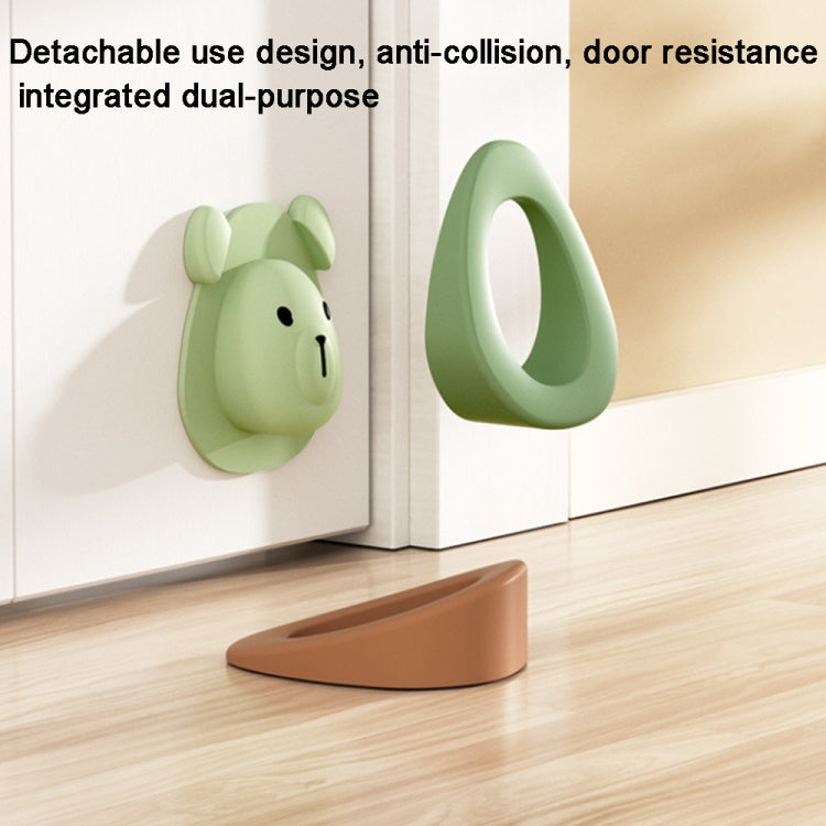 Cartoon Silicone Door Stopper Anti-Collision Door Blocker(Coffee)