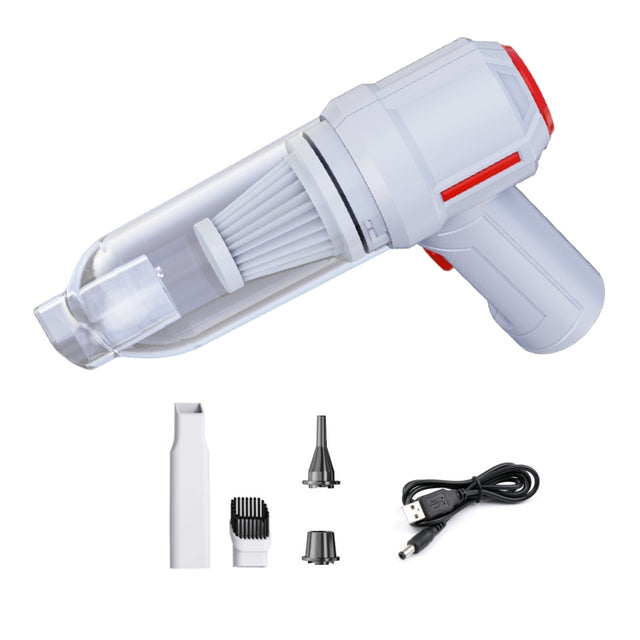 SUITU  ST-6629 3 In 1 5500pa Car Wireless Vacuum Cleaner Blowing Suction And Pumping 3 Modes White -USB Cable