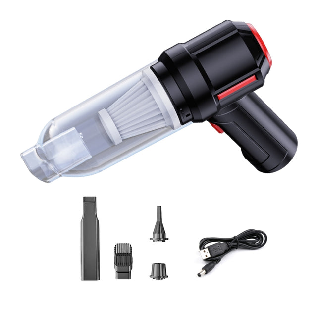 SUITU  ST-6629 3 In 1 5500pa Car Wireless Vacuum Cleaner Blowing Suction And Pumping 3 Modes Black -USB Cable