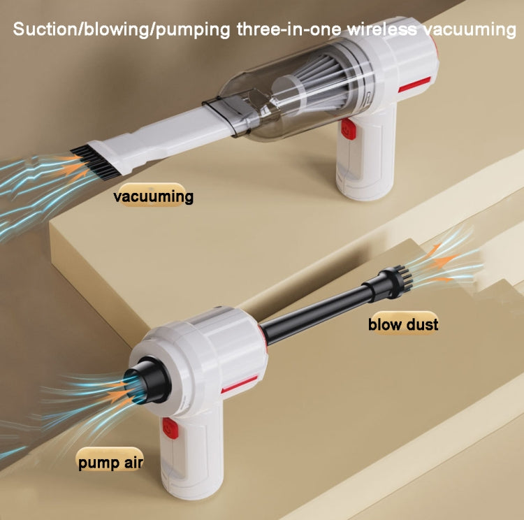 SUITU  ST-6629 3 In 1 5500pa Car Wireless Vacuum Cleaner Blowing Suction And Pumping 3 Modes White -USB Cable
