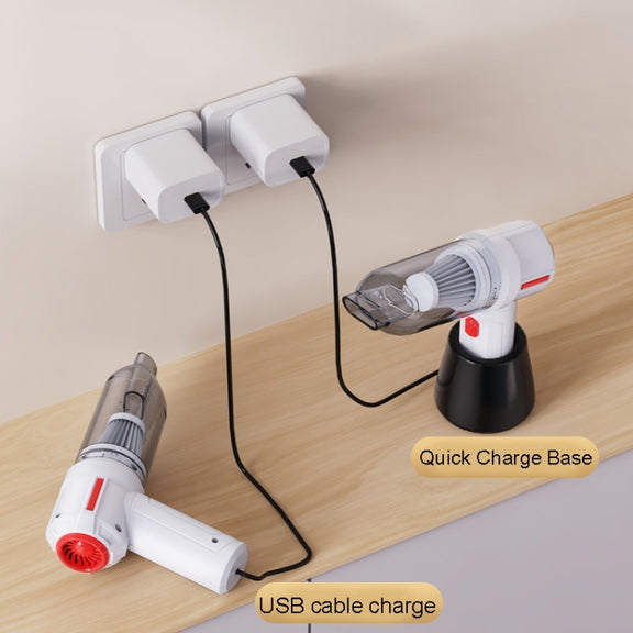 SUITU  ST-6629 3 In 1 5500pa Car Wireless Vacuum Cleaner Blowing Suction And Pumping 3 Modes White -USB Cable
