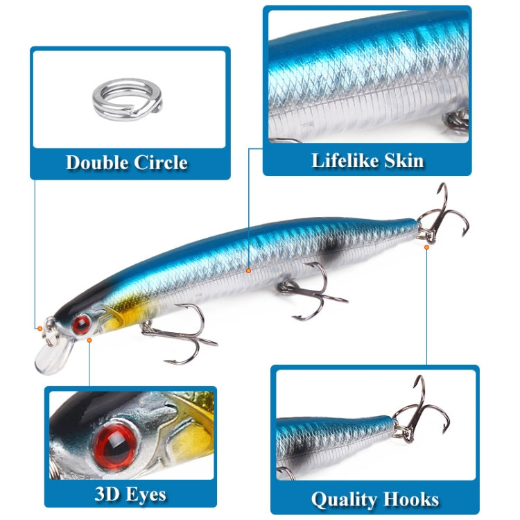 XY-256 19.1g/13.5cm Long Casting Sinking Minnow Fake Bait(2)
