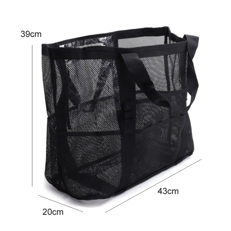 Large Capacity Mesh Swimming Tote Beach Bag(Black)