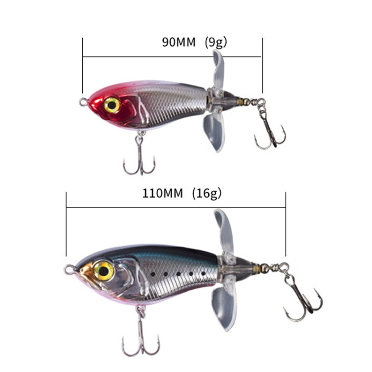 DF080 16g Double Paddle Tractor Surface Tether Roadrunner Fake Lure Long-distance Casting Lure(Transparent Brown)