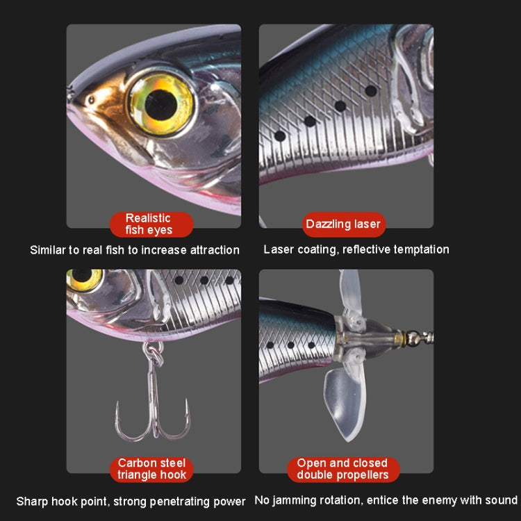 DF080 16g Double Paddle Tractor Surface Tether Roadrunner Fake Lure Long-distance Casting Lure(Horse Mouth Color)