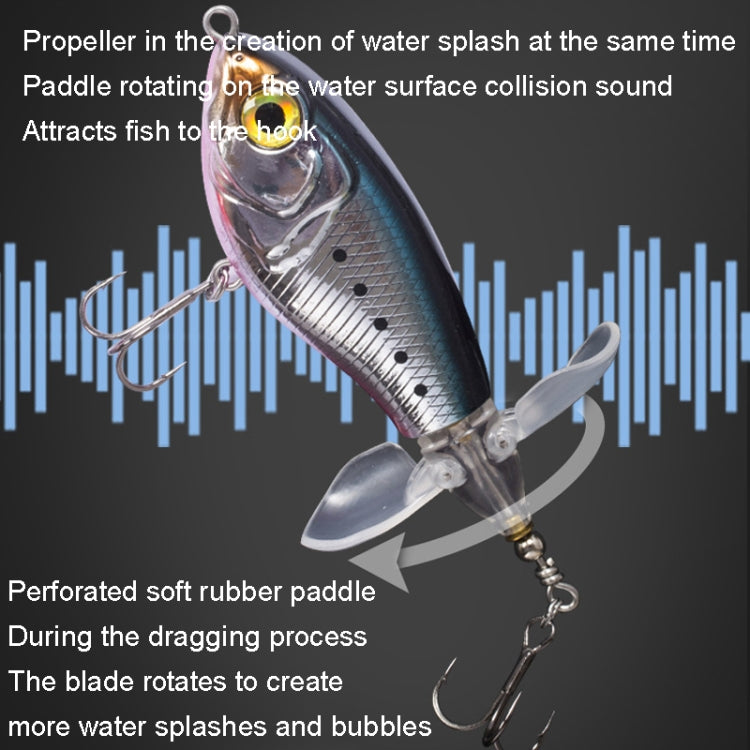 DF065 9g Double Paddle Tractor Surface Tether Roadrunner Fake Lure Long-distance Casting Lure(Champagne)