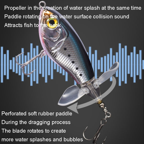 DF065 9g Double Paddle Tractor Surface Tether Roadrunner Fake Lure Long-distance Casting Lure(Champagne)