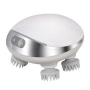 K111 Hot Compress Red Light Head Massager Electric Kneading Vibration Water-resistant Head Instrument, Size: English Version(White)