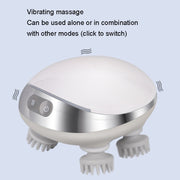 K111 Hot Compress Red Light Head Massager Electric Kneading Vibration Water-resistant Head Instrument, Size: English Version(White)