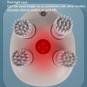 K111 Hot Compress Red Light Head Massager Electric Kneading Vibration Water-resistant Head Instrument, Size: English Version(White)