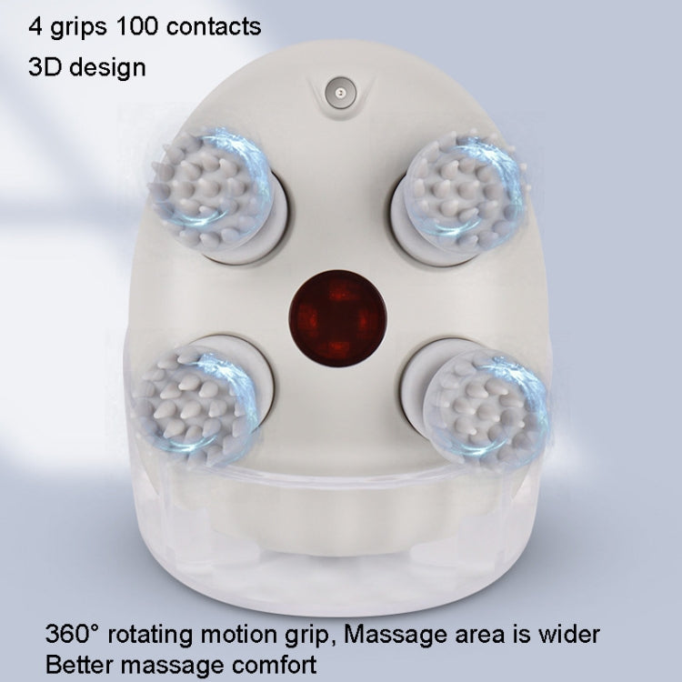 K111 Hot Compress Red Light Head Massager Electric Kneading Vibration Water-resistant Head Instrument, Size: English Version(White)