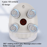 K111 Hot Compress Red Light Head Massager Electric Kneading Vibration Water-resistant Head Instrument, Size: English Version(White)