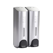 Round Wall Mounted Manual Press Soap Dispenser Shampoo Bottle Hand Wash Body Wash Dispenser, Specification: Double Head Matte