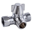 Double Handle Brass 3 Way Shower Arm Diverter Valve Hand Held Showerhead Shower Splitter - Shower Head by PMC TechLife | Online Shopping South Africa | PMC TechLife