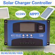 YCX-003 30-100A Solar Charging Controller with LED Screen & Dual USB Port Smart MPPT Charger, Model: 12/24V 60A