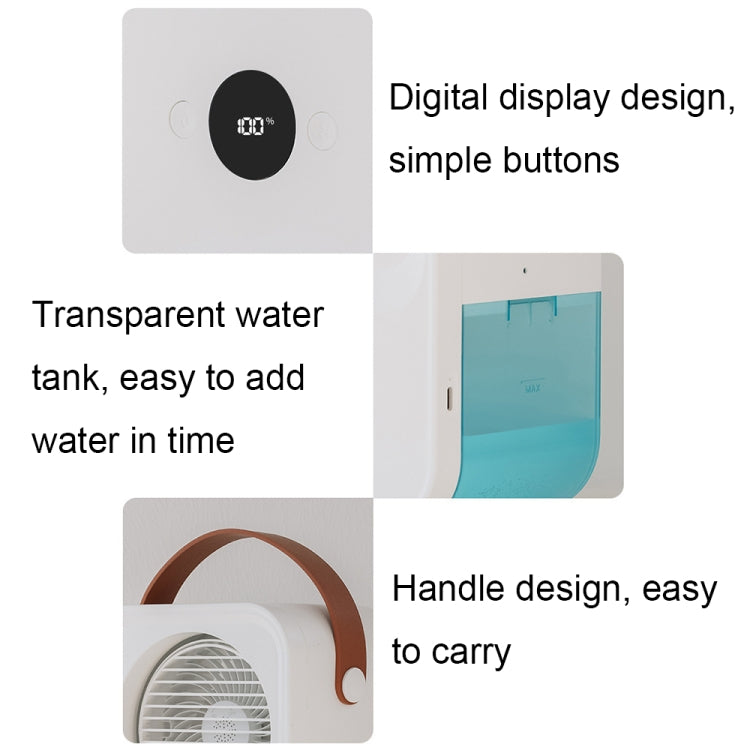MT-F60 Smart Digital Display USB Charging Air Cooler Desktop Mist Humidification Fan, Mode: Standard Version