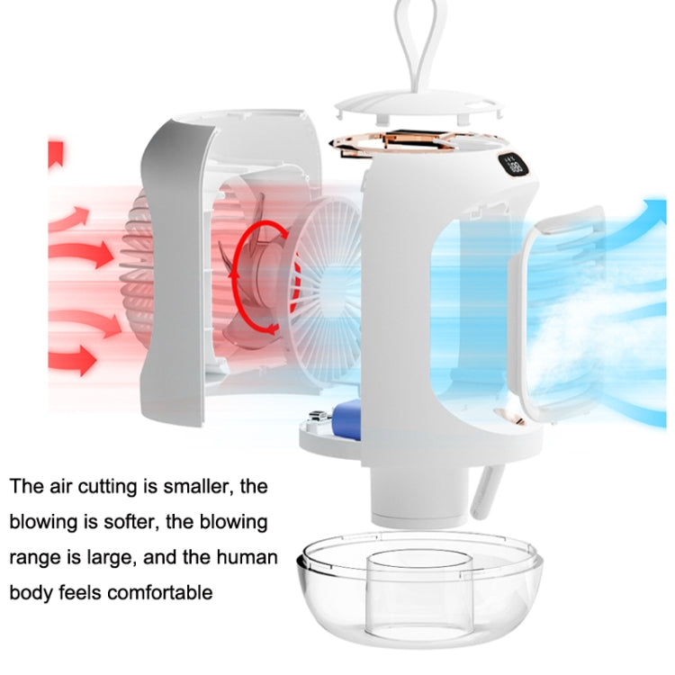 RD22 Rotating Humidification Fan Warm Light Atmosphere Light Automatic Shaking Head with Digital Display Air Cooler(Green)