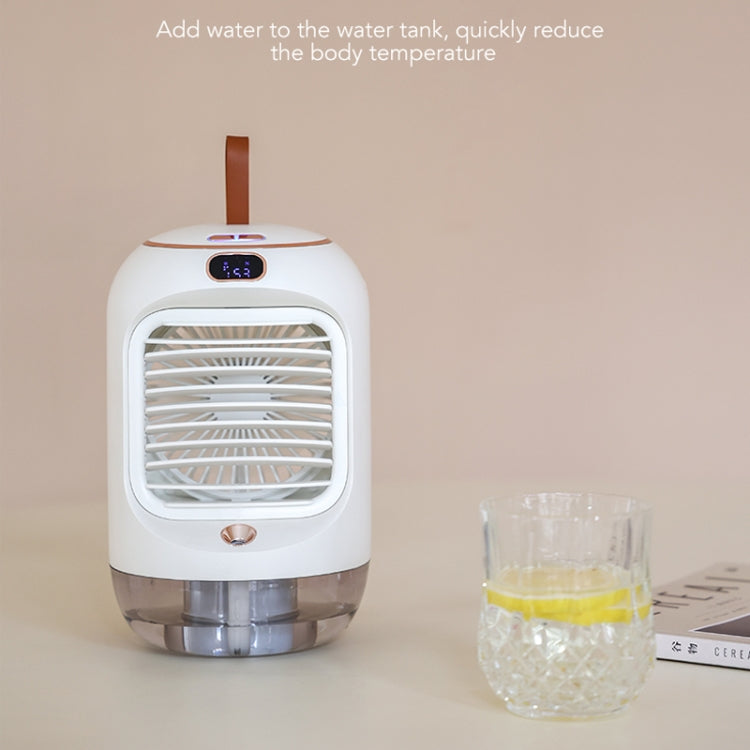 RD22 Rotating Humidification Fan Warm Light Atmosphere Light Automatic Shaking Head with Digital Display Air Cooler(Green)