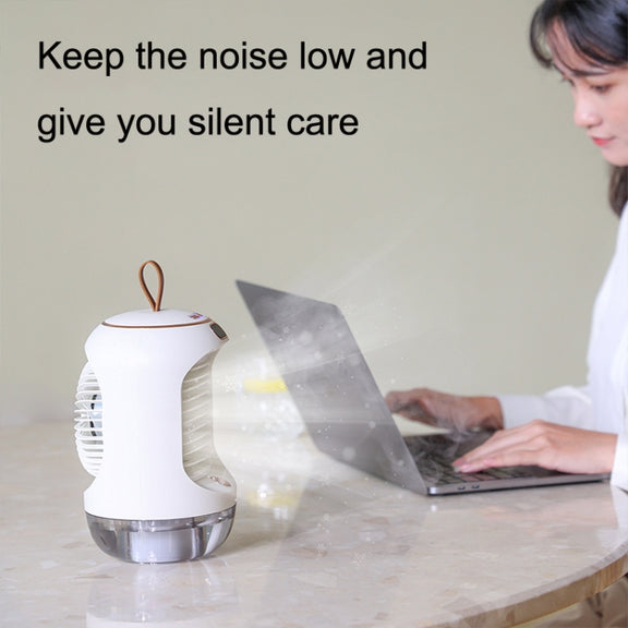 RD22 Rotating Humidification Fan Warm Light Atmosphere Light Automatic Shaking Head with Digital Display Air Cooler(Green)