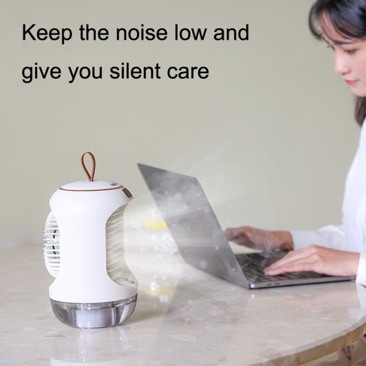 RD22 Rotating Humidification Fan Warm Light Atmosphere Light Automatic Shaking Head with Digital Display Air Cooler(Green)