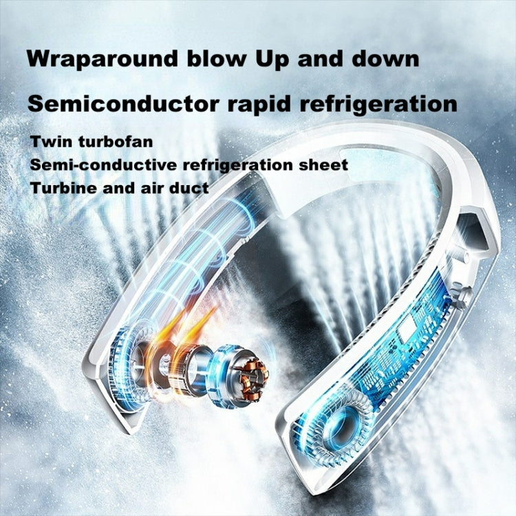 WT-F54 Wind From All Sides Long Battery Life Semiconductor Cooling Hanging Neck Fan(Pink)