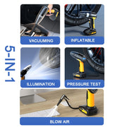 SUITU ST-6637 Wired 5 In 1 60W  Double Motor Car Vacuum Cleaner With Blowing Air Pump Pressure Measuring Lighting Function