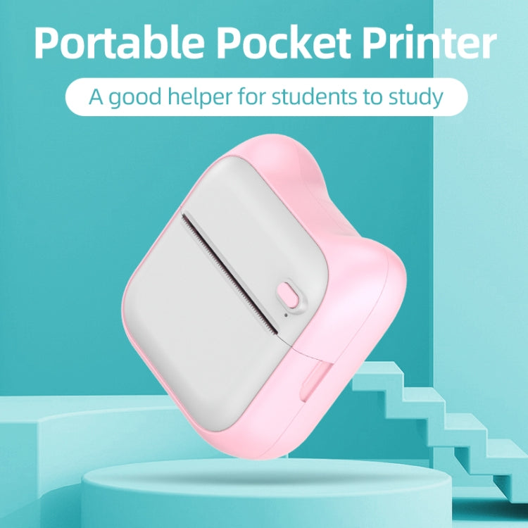 A31 Bluetooth Handheld Portable Self-adhesive Thermal Printer, Color: Pink+5 Rolls Printer Paper