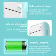 A31 Bluetooth Handheld Portable Self-adhesive Thermal Printer, Color: Pink+5 Rolls Printer Paper