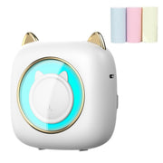 C23 Seven Colors Atmosphere Breathing Light Wireless Thermal Printer, Color: White+3 Rolls Color Paper