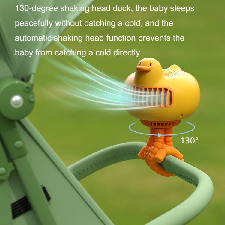 WT-E20 Stroller Fan USB Mute Portable Octopus High Air Volume Mini Fan, Style: Shake Head Type (Yellow)