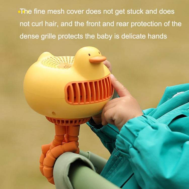 WT-E20 Stroller Fan USB Mute Portable Octopus High Air Volume Mini Fan, Style: Shake Head Type (Yellow)