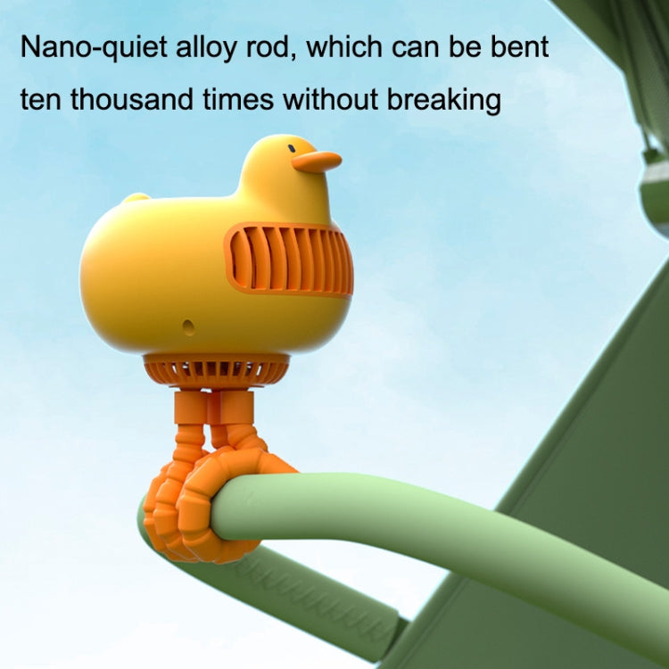 WT-E20 Stroller Fan USB Mute Portable Octopus High Air Volume Mini Fan, Style: Shake Head Type (Yellow)