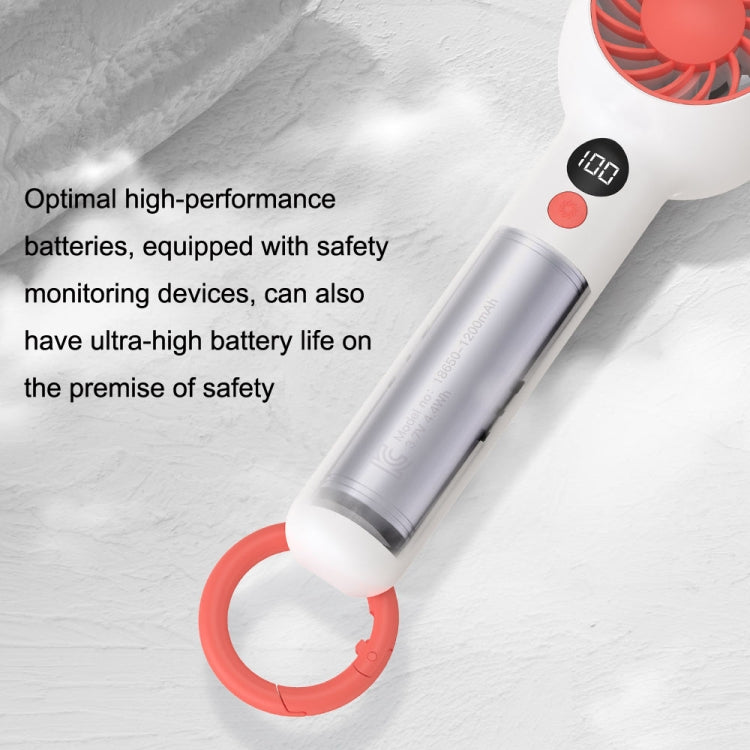 F2302 Handheld Portable Mini USB Office Student Fan with Hook(White)
