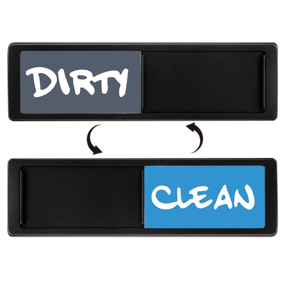 Dishwasher Magnet Clean Dirty Sign Double-Sided Refrigerator Magnet(Black-Blue Gray)
