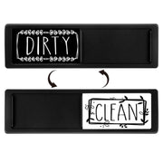Dishwasher Magnet Clean Dirty Sign Double-Sided Refrigerator Magnet(Black-Black and White)