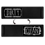 Dishwasher Magnet Clean Dirty Sign Double-Sided Refrigerator Magnet(Black Frame Black)