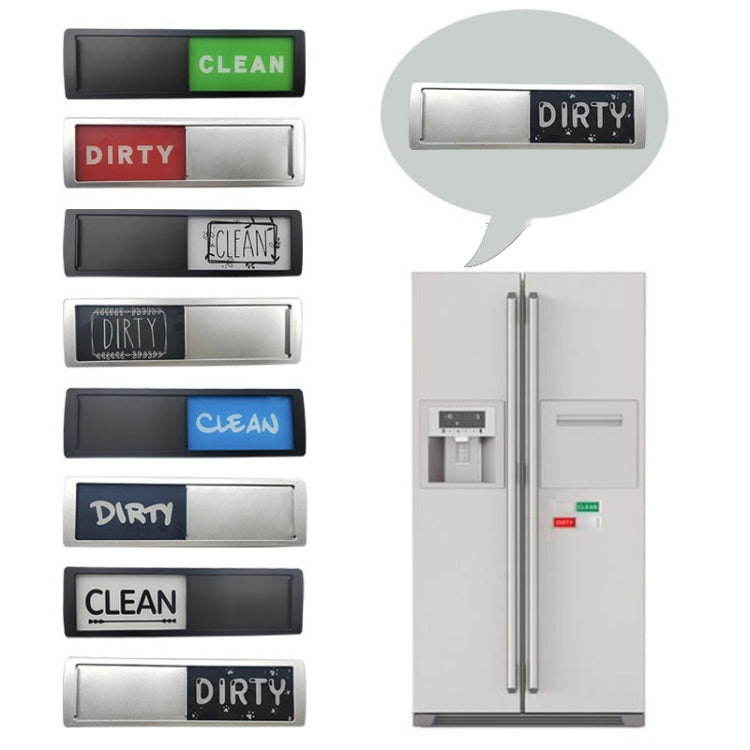 Dishwasher Magnet Clean Dirty Sign Double-Sided Refrigerator Magnet(Silver Leaf)