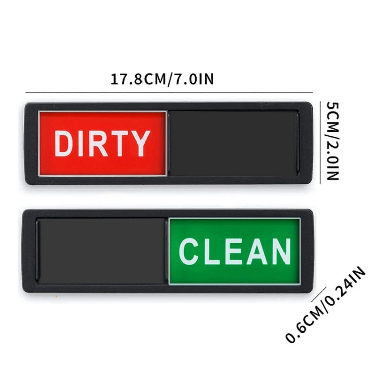 Dishwasher Magnet Clean Dirty Sign Double-Sided Refrigerator Magnet(Black Wood Grain)